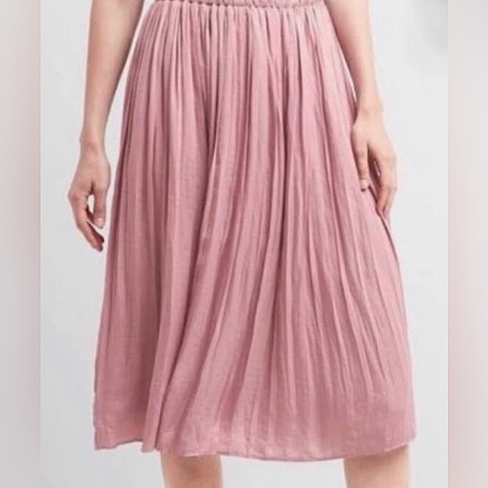 Gap Pleated Midi Skirt, Mauve, Size L Petite.
